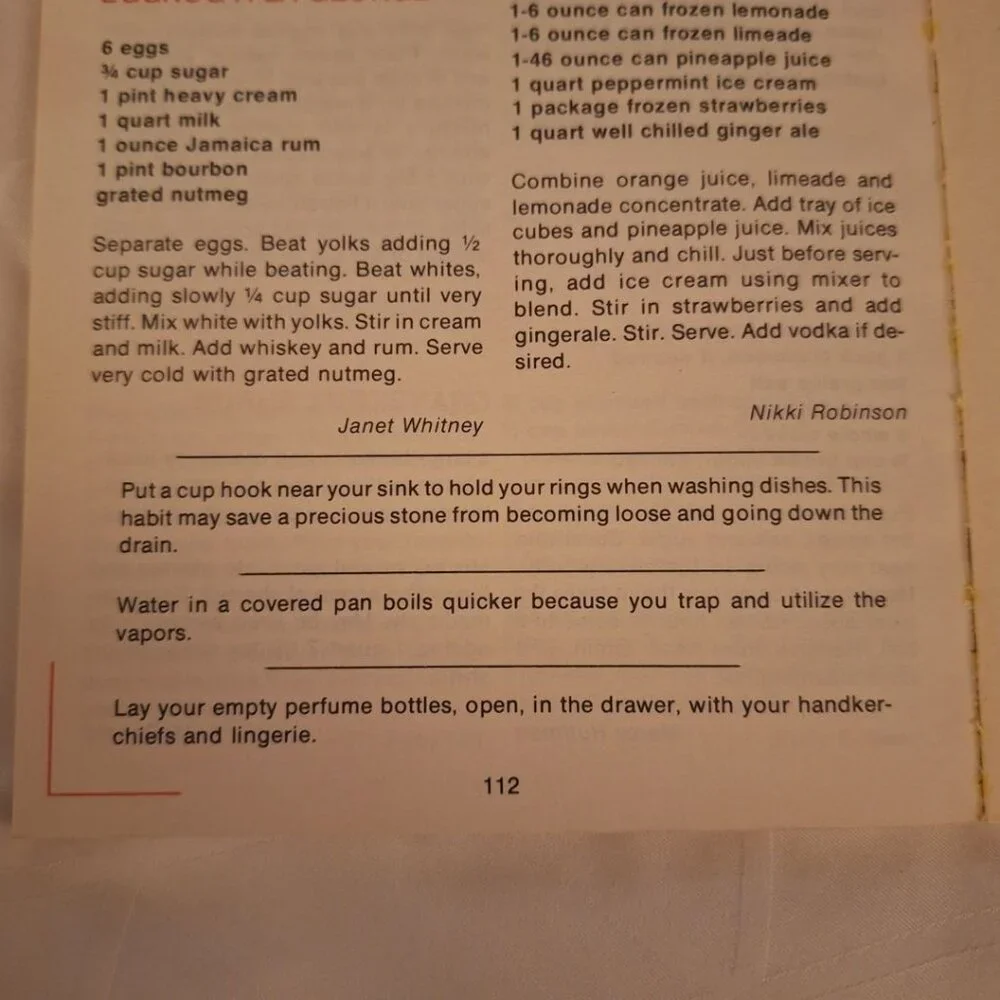 Volunteer Realty Co Cookbook Tennessee Nashville Rosalynn‎ Carter 1970s Recipes